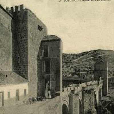 Torreón interior del puente en una postal editada por Grafos, 1929tl 